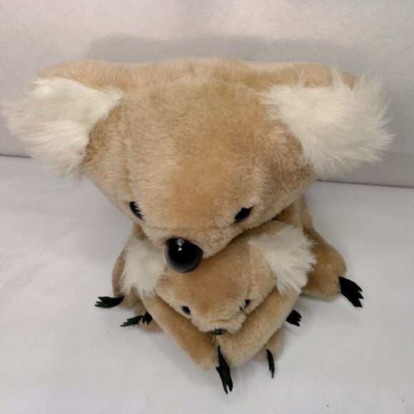 Koala Bear Mom And Baby Stuffed Animal Pair Australia Vintage Plush Toy Korea - Picture 7 of 16